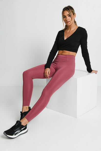 Focus 7/8 High Waisted Sports Leggings - Dusty Pink