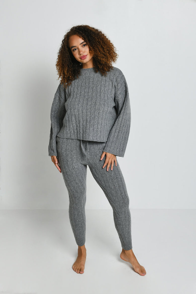 Cable Knit Jumper--Grey