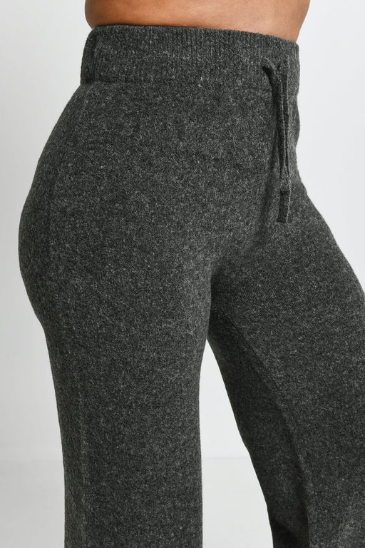 Knit Wide Leg Lounge Trousers--Grey