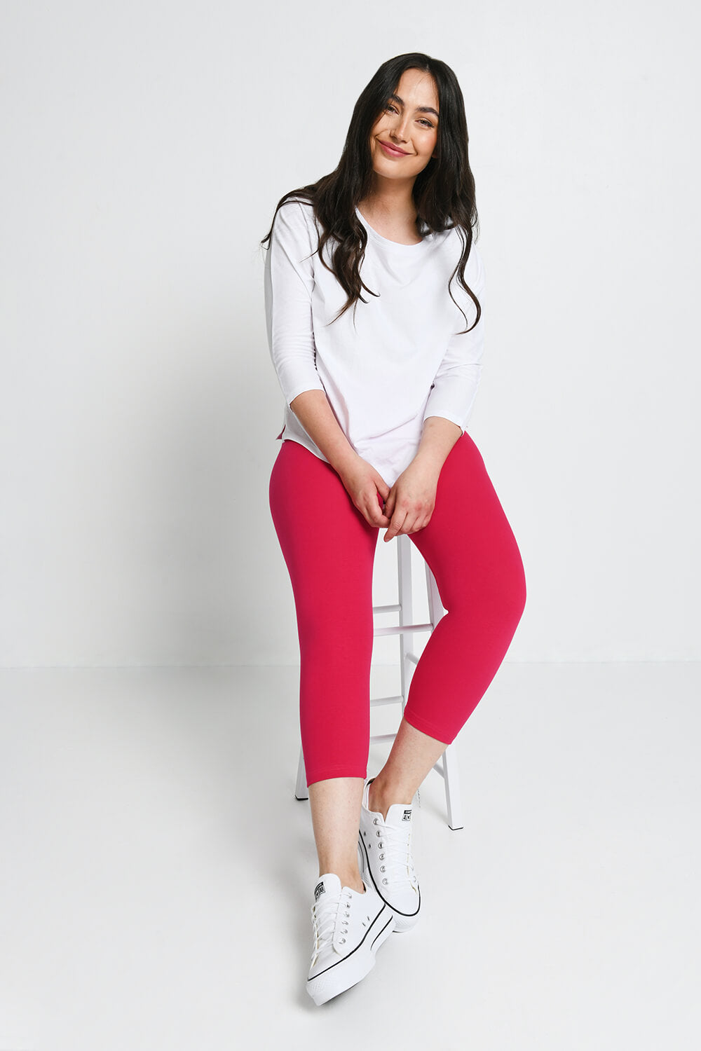 Pink cropped outlet leggings