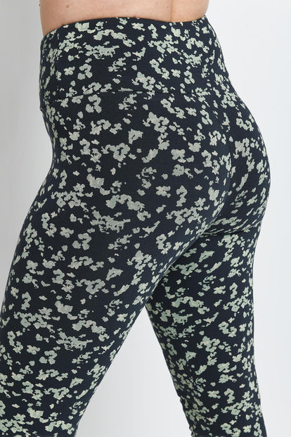 0ld Navy Cropped Leggings For Women Size M Tall Green Floral High Waisted~  New