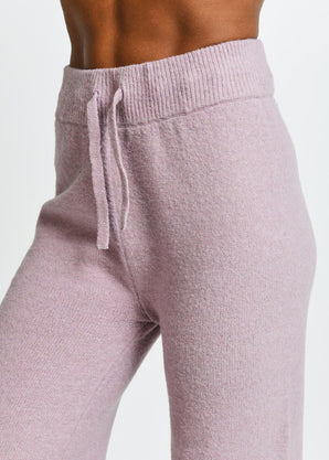 Knit Wide Leg Lounge Trousers - Pink