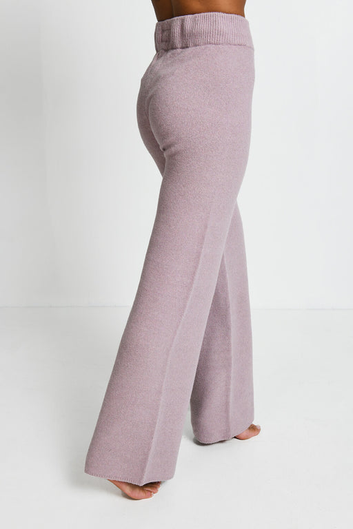 Knit Wide Leg Lounge Trousers--Pink