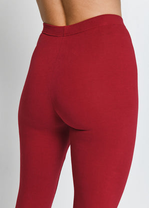 Everyday Cropped Leggings - Red Wine