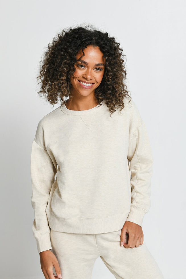 Luxe Lounge Sweatshirt--Vanilla Marl