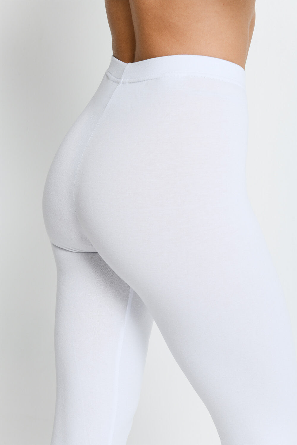 White cropped shop leggings