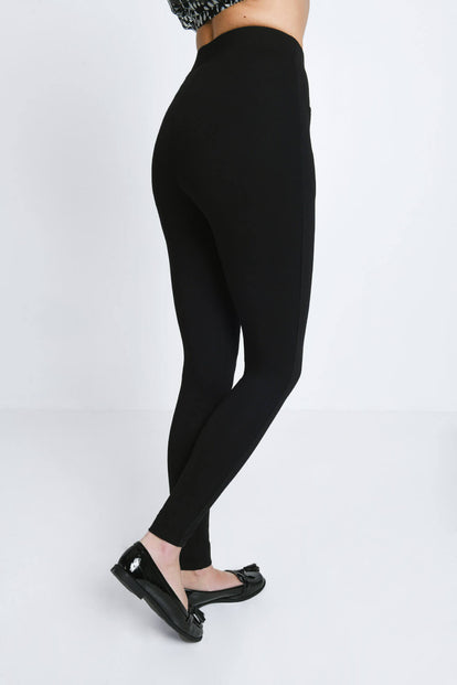 Girls’ black treggings with seams down front and back